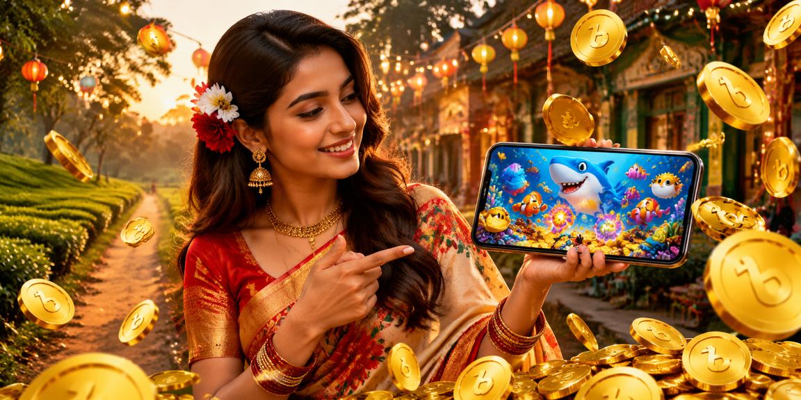 নারায়ণগঞ্জে basa888 ফিশিং গেম মোবাইলে খেলছেন একজন ব্যবহারকারী